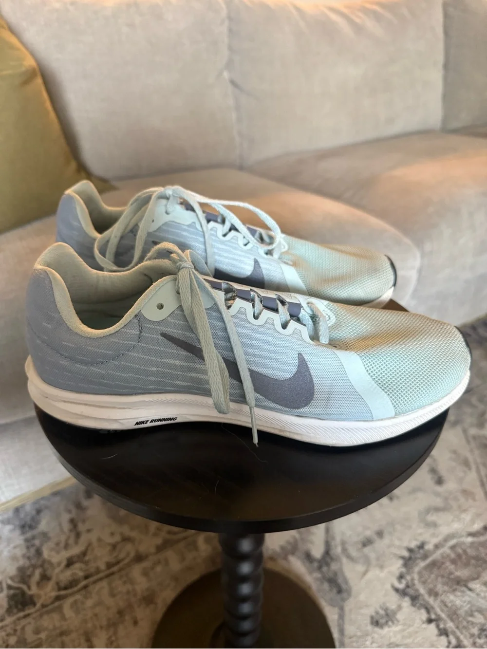 Nike Light Blue Running Sneakers with Gray Swoosh Women’s Size 9.5